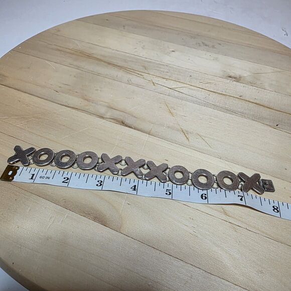 vintage taxco mexico sterling silver 925 XOXO Link bracelet 7.5 in. 33 grams - Picture 4 of 6